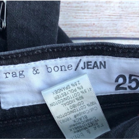 Rag & Bone Isabel Skinny High Rise Black Moto Jean with Ankle Zipper Hardware - Picture 15 of 16